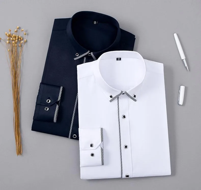 White Shirt for Men Long Sleeves Office Business Button-down Dress Shirts Casual Male Korean Fashion Slim Fit 5XL 6XL 7XL 8XL White Shirt for Men Long Sleeves Office Business Button-down Dress Shirts Casual Male Korean Fashion Slim Fit 5XL 6XL 7XL 8XL