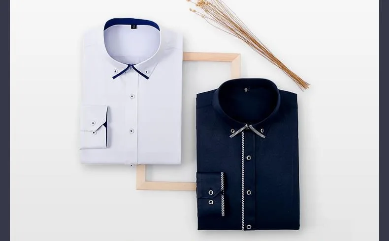 White Shirt for Men Long Sleeves Office Business Button-down Dress Shirts Casual Male Korean Fashion Slim Fit 5XL 6XL 7XL 8XL White Shirt for Men Long Sleeves Office Business Button-down Dress Shirts Casual Male Korean Fashion Slim Fit 5XL 6XL 7XL 8XL