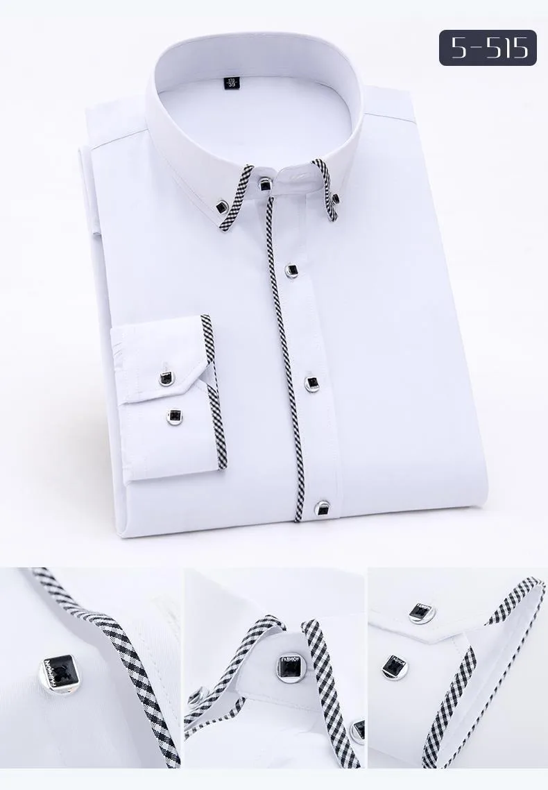 White Shirt for Men Long Sleeves Office Business Button-down Dress Shirts Casual Male Korean Fashion Slim Fit 5XL 6XL 7XL 8XL White Shirt for Men Long Sleeves Office Business Button-down Dress Shirts Casual Male Korean Fashion Slim Fit 5XL 6XL 7XL 8XL
