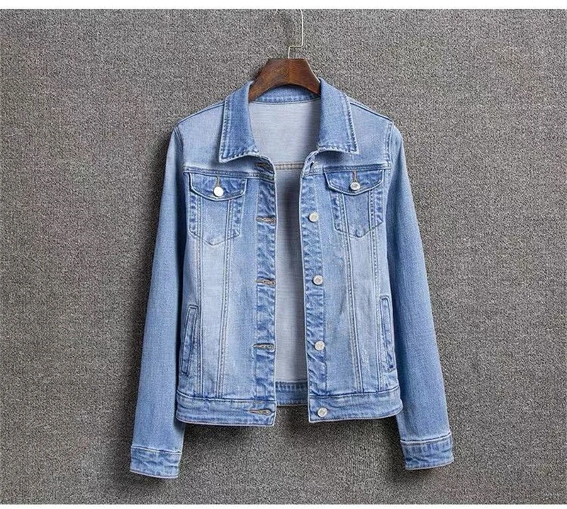 2024 Autumn Women's Casual Denim Jacket Jacket Women's Long-Sleeved Single-Breasted Jeans Jacket Women's Short Top 2024 Autumn Women's Casual Denim Jacket Jacket Women's Long-Sleeved Single-Breasted Jeans Jacket Women's Short Top