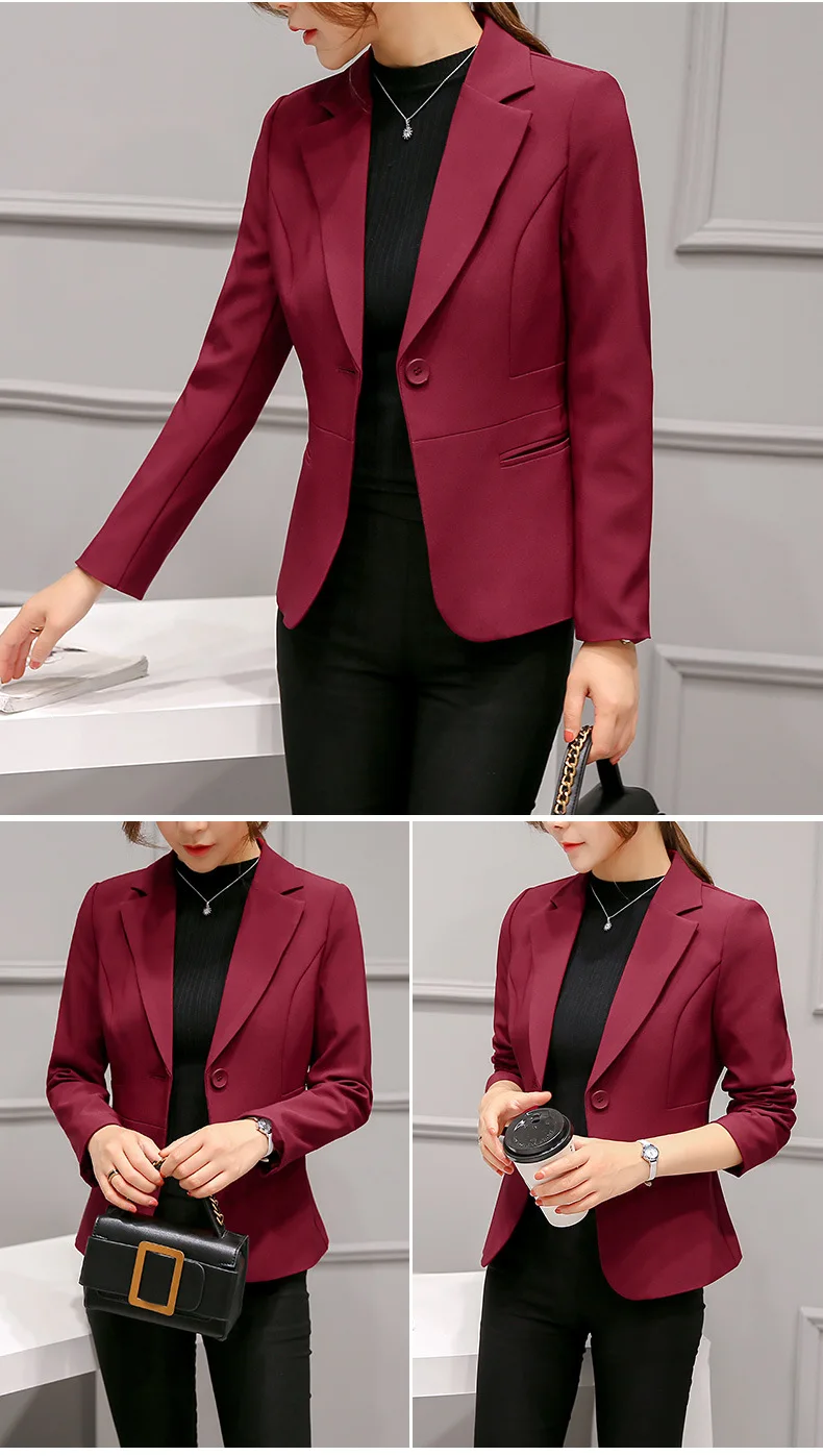 Women's Blazer 2025 Blue Long Sleeve Blazers Pockets Jackets Coat Slim Office Lady Jacket Female Tops Suit Blazer Femme Jackets