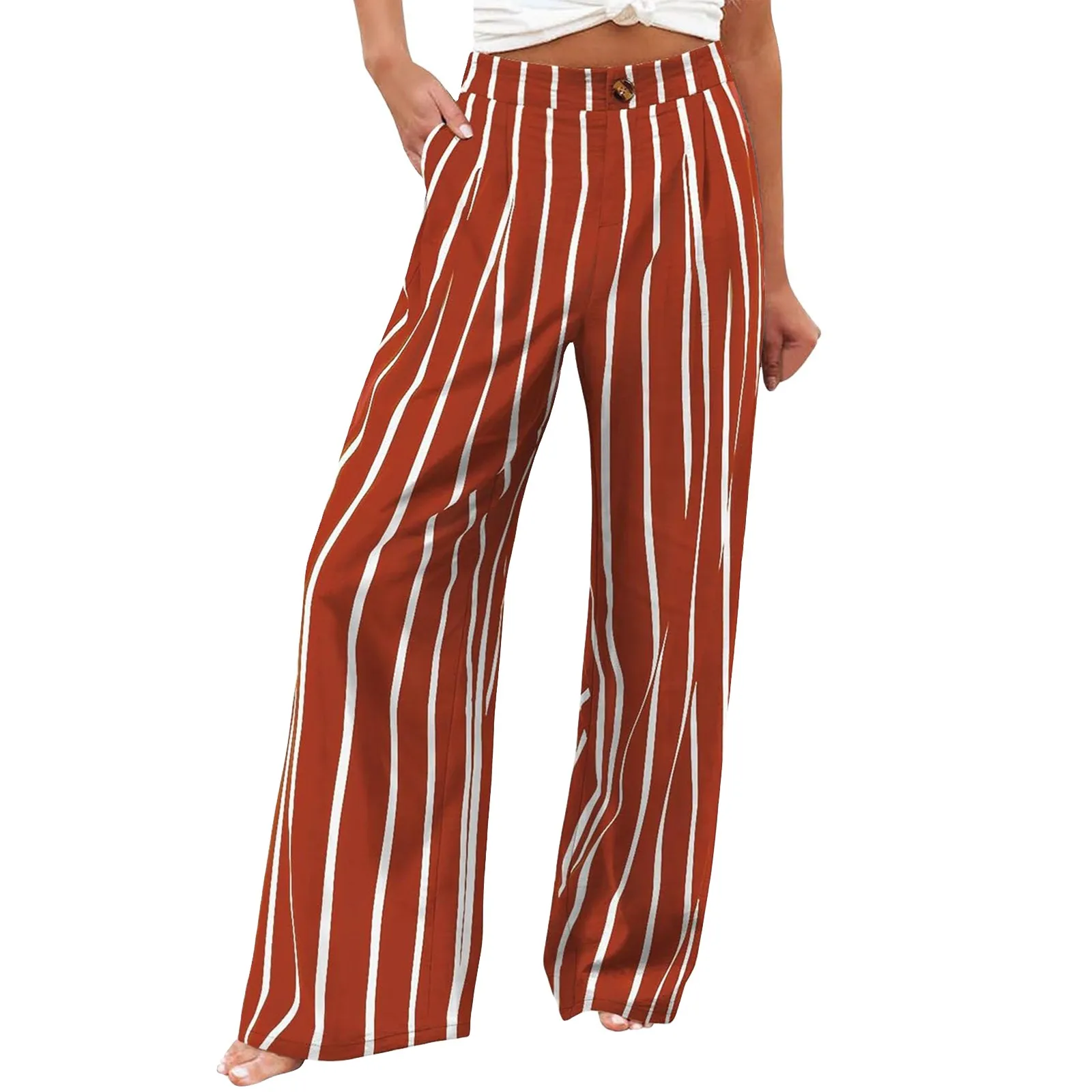 Stripe Women Pants High Waist Loose Wide Leg Pants Women Casual Straight Trousers Women Fashion High Street Suit Women's Pants Stripe Women Pants High Waist Loose Wide Leg Pants Women Casual Straight Trousers Women Fashion High Street Suit Women's Pants