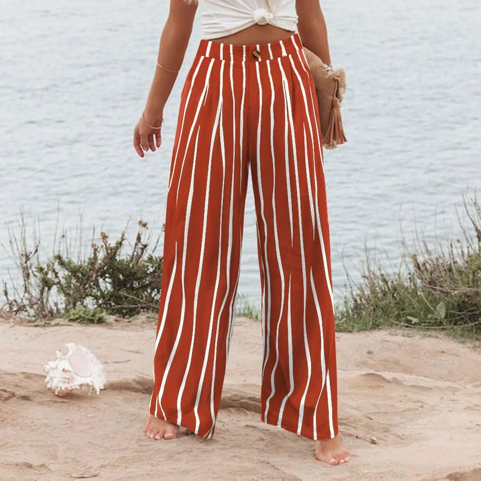 Stripe Women Pants High Waist Loose Wide Leg Pants Women Casual Straight Trousers Women Fashion High Street Suit Women's Pants Stripe Women Pants High Waist Loose Wide Leg Pants Women Casual Straight Trousers Women Fashion High Street Suit Women's Pants