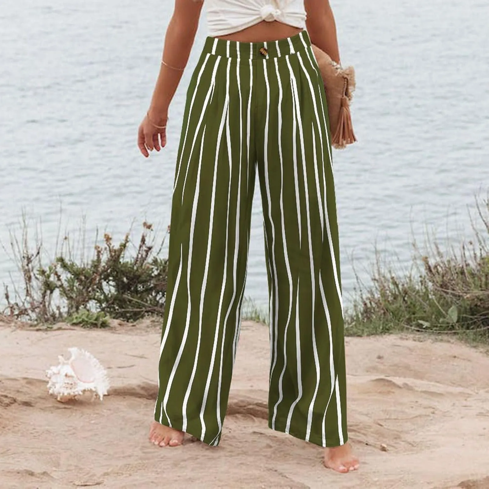 Stripe Women Pants High Waist Loose Wide Leg Pants Women Casual Straight Trousers Women Fashion High Street Suit Women's Pants Stripe Women Pants High Waist Loose Wide Leg Pants Women Casual Straight Trousers Women Fashion High Street Suit Women's Pants