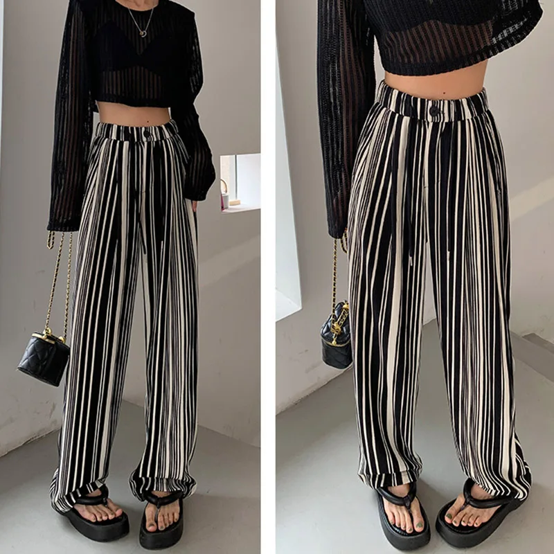 2024 Women Summer Designer Versatile Pants Lady Fashion Baggy Wide Leg Straight Leg Trousers Female Casual High Waisted Slacks 2024 Women Summer Designer Versatile Pants Lady Fashion Baggy Wide Leg Straight Leg Trousers Female Casual High Waisted Slacks