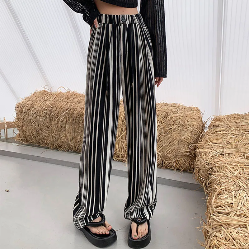 2024 Women Summer Designer Versatile Pants Lady Fashion Baggy Wide Leg Straight Leg Trousers Female Casual High Waisted Slacks 2024 Women Summer Designer Versatile Pants Lady Fashion Baggy Wide Leg Straight Leg Trousers Female Casual High Waisted Slacks