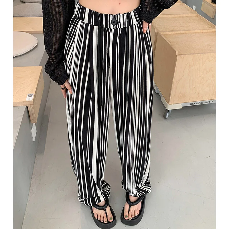 2024 Women Summer Designer Versatile Pants Lady Fashion Baggy Wide Leg Straight Leg Trousers Female Casual High Waisted Slacks 2024 Women Summer Designer Versatile Pants Lady Fashion Baggy Wide Leg Straight Leg Trousers Female Casual High Waisted Slacks