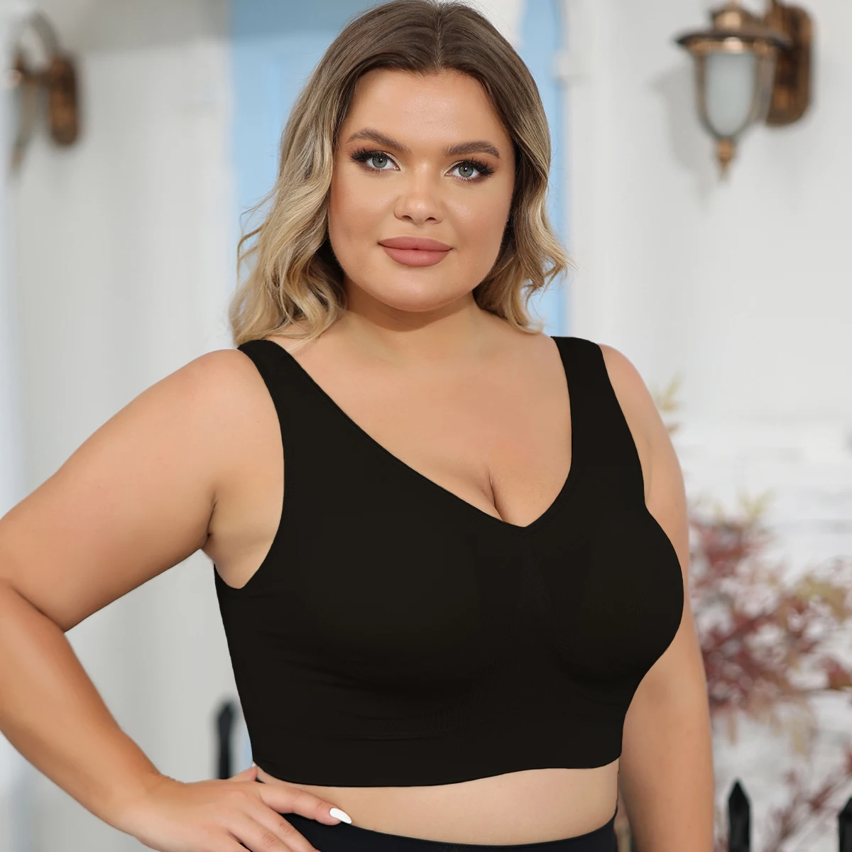 Women's Plus Size Bras with No Wire Shaping and Lifting to Prevent Spillage and Sagging - Detachable Pads