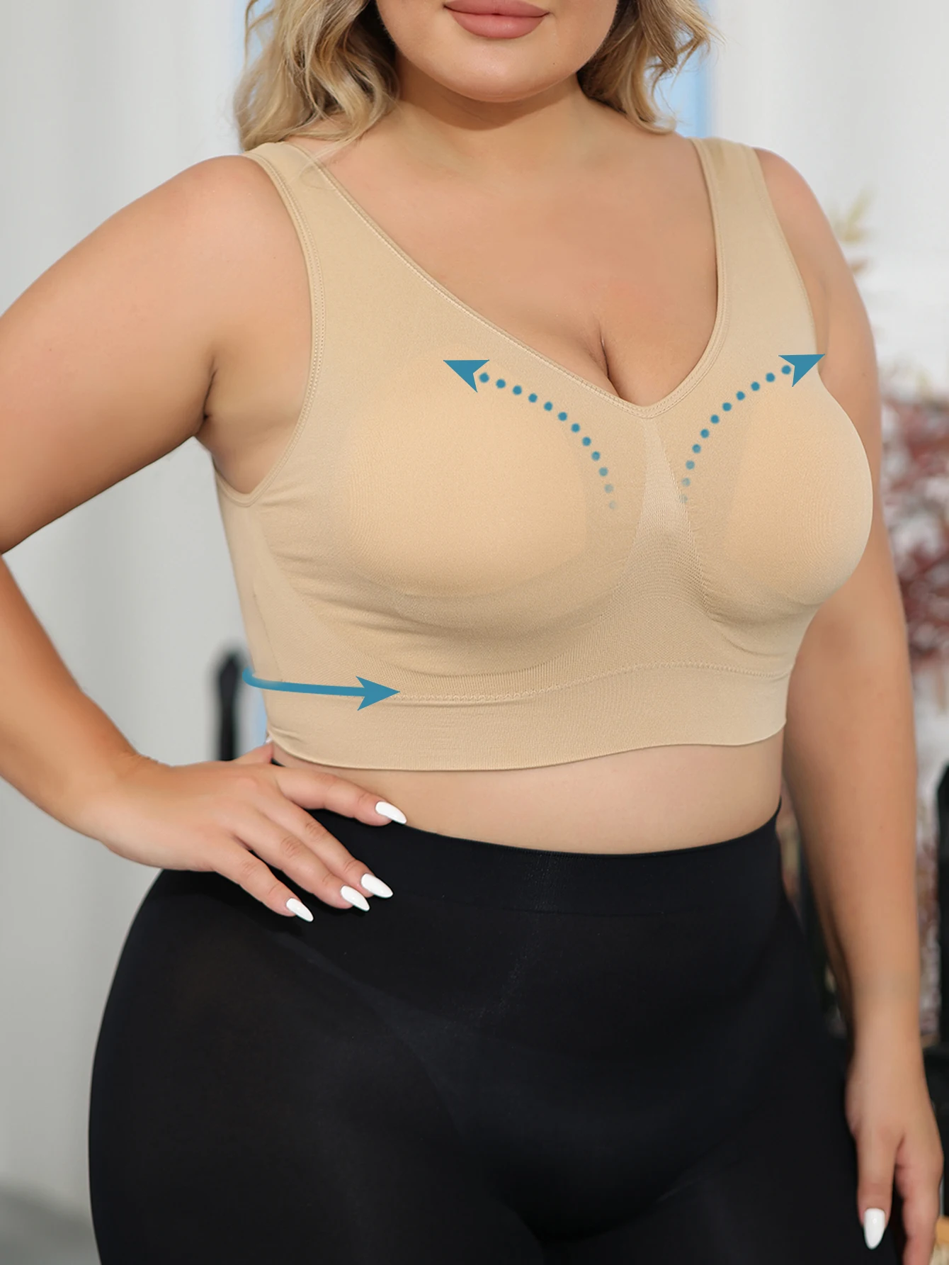 Women's Plus Size Bras with No Wire Shaping and Lifting to Prevent Spillage and Sagging - Detachable Pads Women's Plus Size Bras with No Wire Shaping and Lifting to Prevent Spillage and Sagging - Detachable Pads