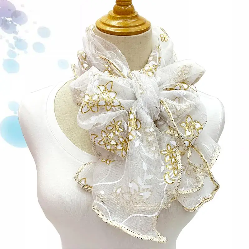 Lace Scarf Women Lightweight Hijab Elegant 2024 Print Silk Neckerchief Shawl Wraps Headband Handle Hair Accessories Bandana Lace Scarf Women Lightweight Hijab Elegant 2024 Print Silk Neckerchief Shawl Wraps Headband Handle Hair Accessories Bandana