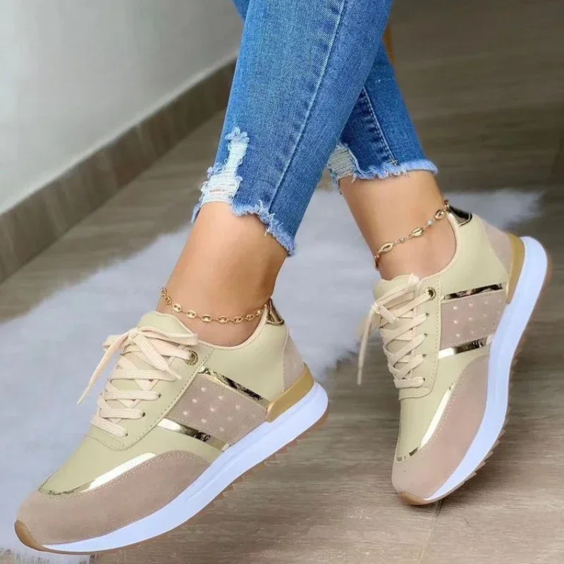 2025 Women's Mesh Sneakers Patchwork Lace Up Flat Shoes for Women Lightweight Female Shoes Classic Versatile Zapatillas De Mujer 2025 Women's Mesh Sneakers Patchwork Lace Up Flat Shoes for Women Lightweight Female Shoes Classic Versatile Zapatillas De Mujer
