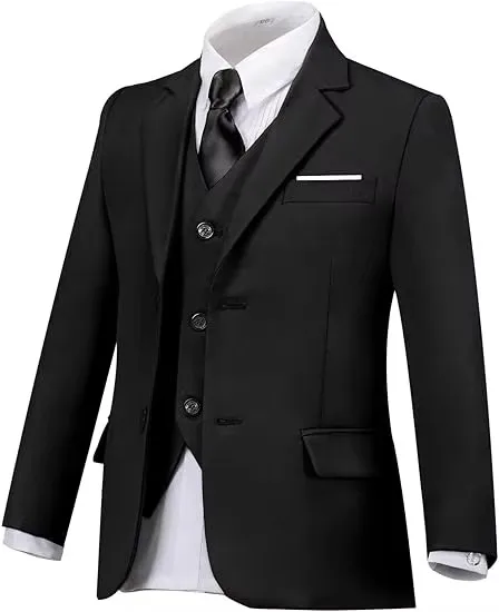Children Black Blue 4Pieces/Set Jacket Vest Pants Tie Photograph Wedding Suit Boys Festival Birthday Dress Kids Host Costume Children Black Blue 4Pieces/Set Jacket Vest Pants Tie Photograph Wedding Suit Boys Festival Birthday Dress Kids Host Costume