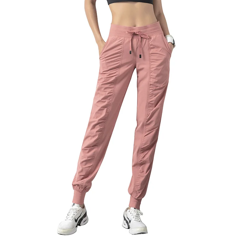 Fabric Drawstring Running Sport Joggers Women Quick Dry Athletic Gym Fitness Sweatpants with Side Pockets Leisure Exercise Pants Fabric Drawstring Running Sport Joggers Women Quick Dry Athletic Gym Fitness Sweatpants with Side Pockets Leisure Exercise Pants