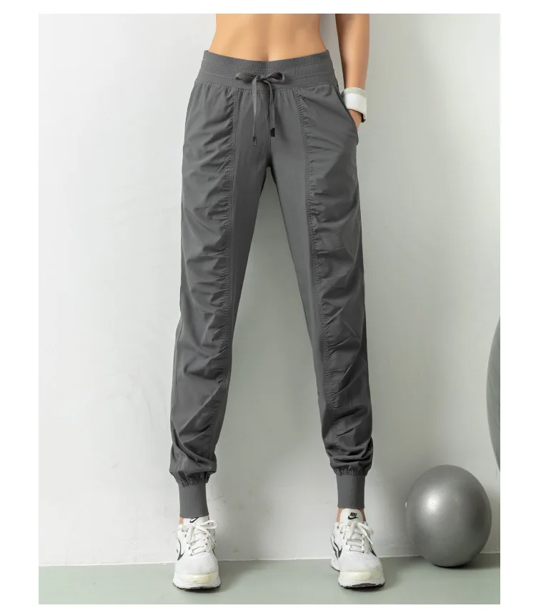 Fabric Drawstring Running Sport Joggers Women Quick Dry Athletic Gym Fitness Sweatpants with Side Pockets Leisure Exercise Pants Fabric Drawstring Running Sport Joggers Women Quick Dry Athletic Gym Fitness Sweatpants with Side Pockets Leisure Exercise Pants