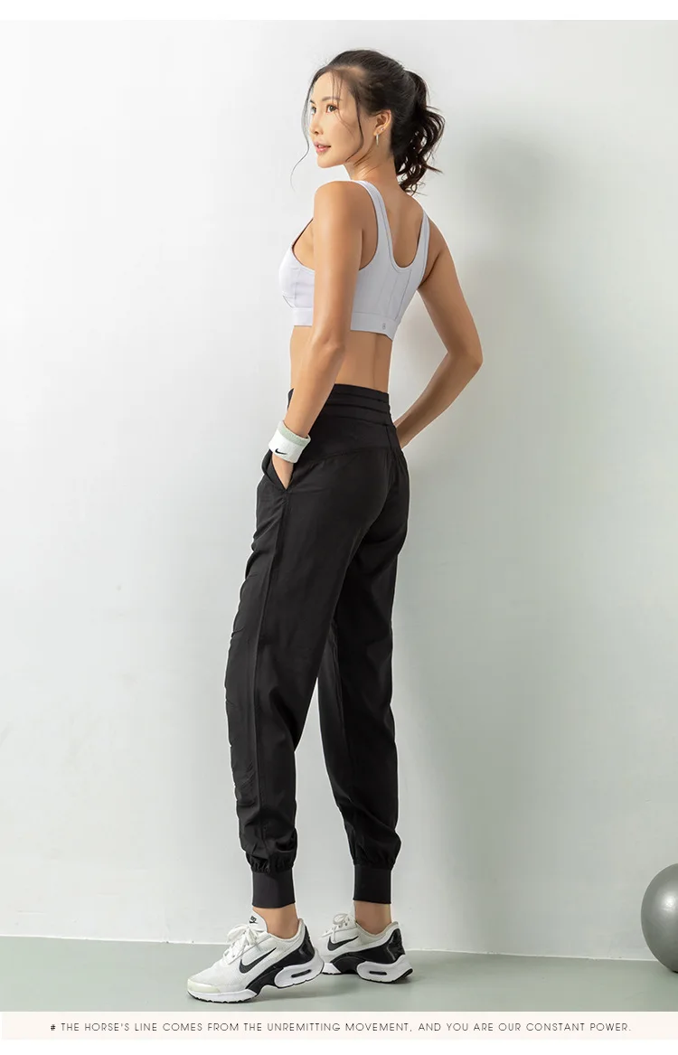 Fabric Drawstring Running Sport Joggers Women Quick Dry Athletic Gym Fitness Sweatpants with Side Pockets Leisure Exercise Pants Fabric Drawstring Running Sport Joggers Women Quick Dry Athletic Gym Fitness Sweatpants with Side Pockets Leisure Exercise Pants