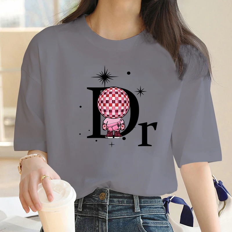 Luxury Brand Design 100% Cotton Short Sleeve T-Shirt Printing Women Tee Shirts Oversized Tops Female Casual Woman Blouse Summer Luxury Brand Design 100% Cotton Short Sleeve T-Shirt Printing Women Tee Shirts Oversized Tops Female Casual Woman Blouse Summer