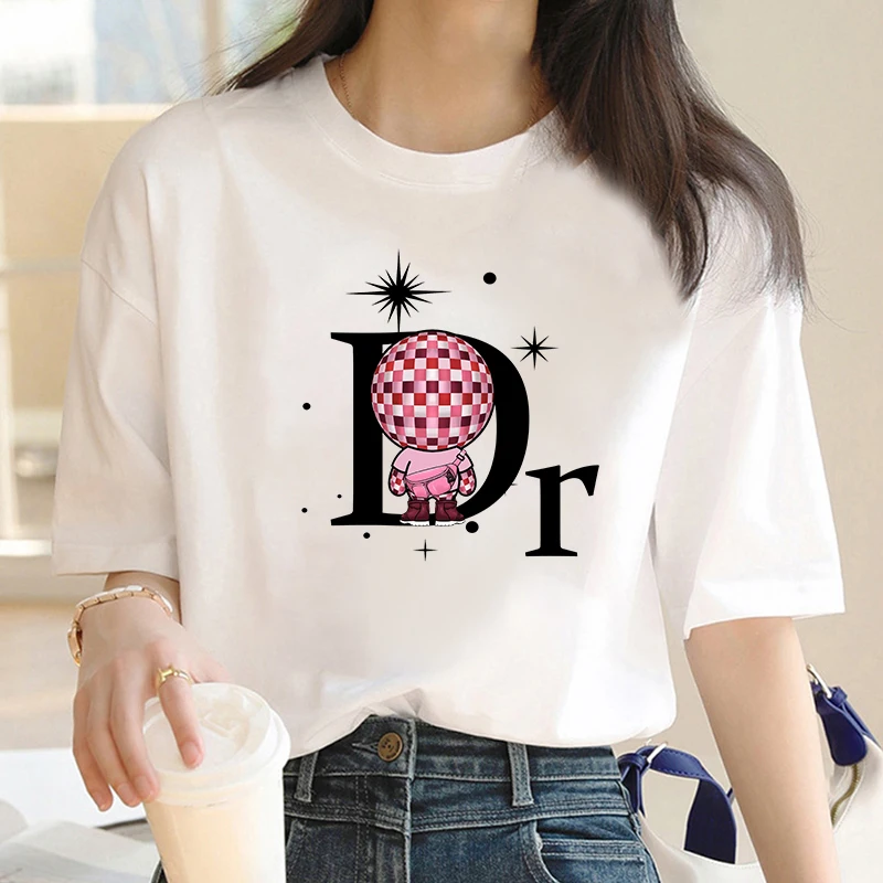 Luxury Brand Design 100% Cotton Short Sleeve T-Shirt Printing Women Tee Shirts Oversized Tops Female Casual Woman Blouse Summer Luxury Brand Design 100% Cotton Short Sleeve T-Shirt Printing Women Tee Shirts Oversized Tops Female Casual Woman Blouse Summer
