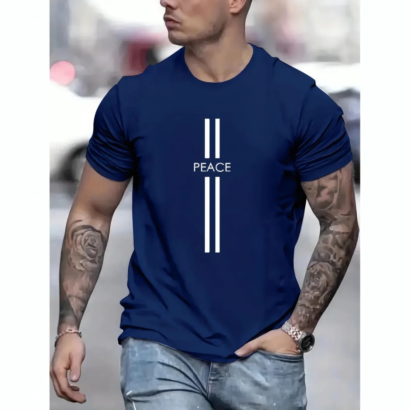 T Shirt Man Way Maker Print Slim Fit Casual Sports Round Neck Short Sleeve Tee T-Shirt Tops Clothing Fashionable Summer 2025