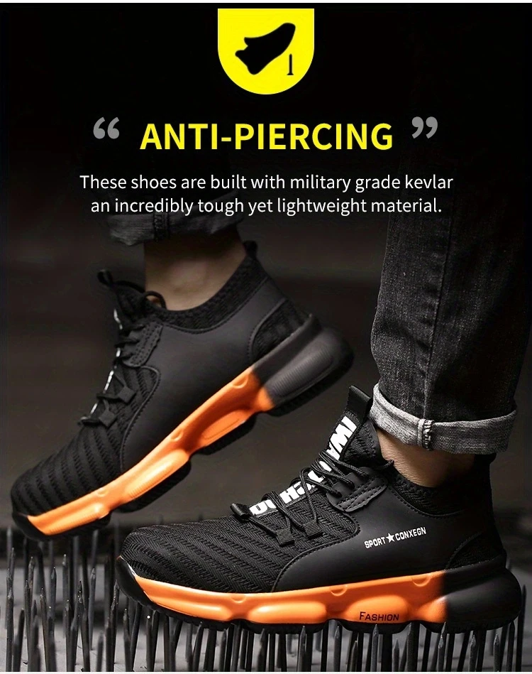 Anti-smash, anti-puncture, breathable, fashionable and comfortable safety shoes