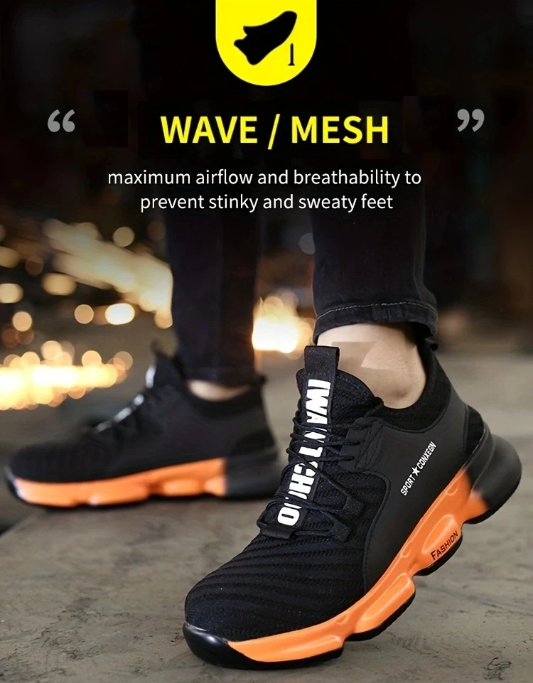 Anti-smash, anti-puncture, breathable, fashionable and comfortable safety shoes