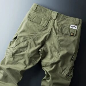 Male Trousers Khaki Loose Stretch Slim Men's Cargo Pants Harajuku Aesthetic Large Size Long With Korean Style Emo New In Big