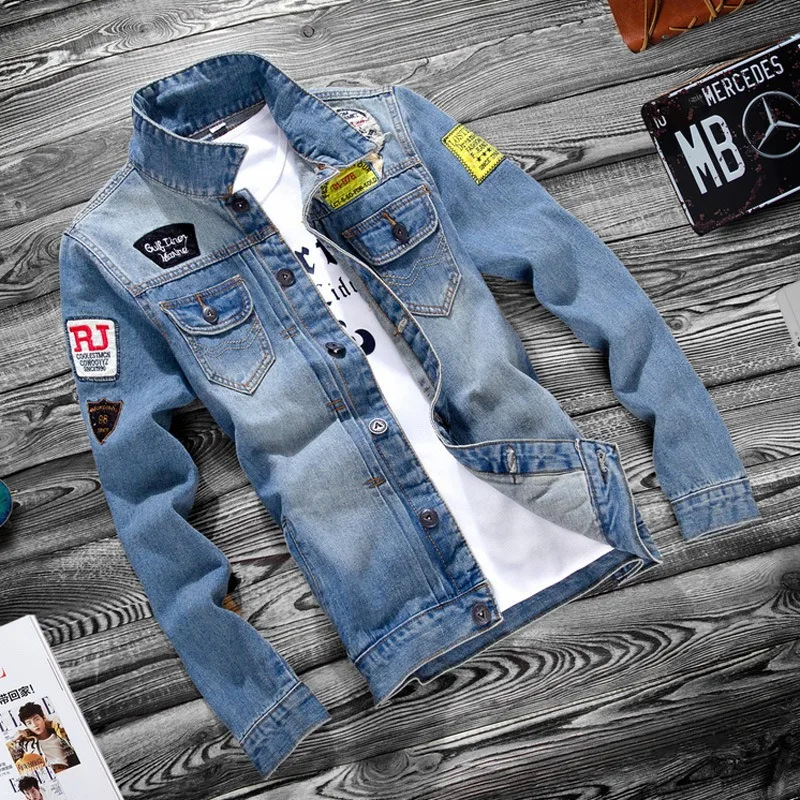 2025 Luxury Mens Denim Jackets Fashion Hole Jeans Jacket Mens Cotton Outwear Jackets Coat Long Sleeve Male Clothing Size 3XL 50