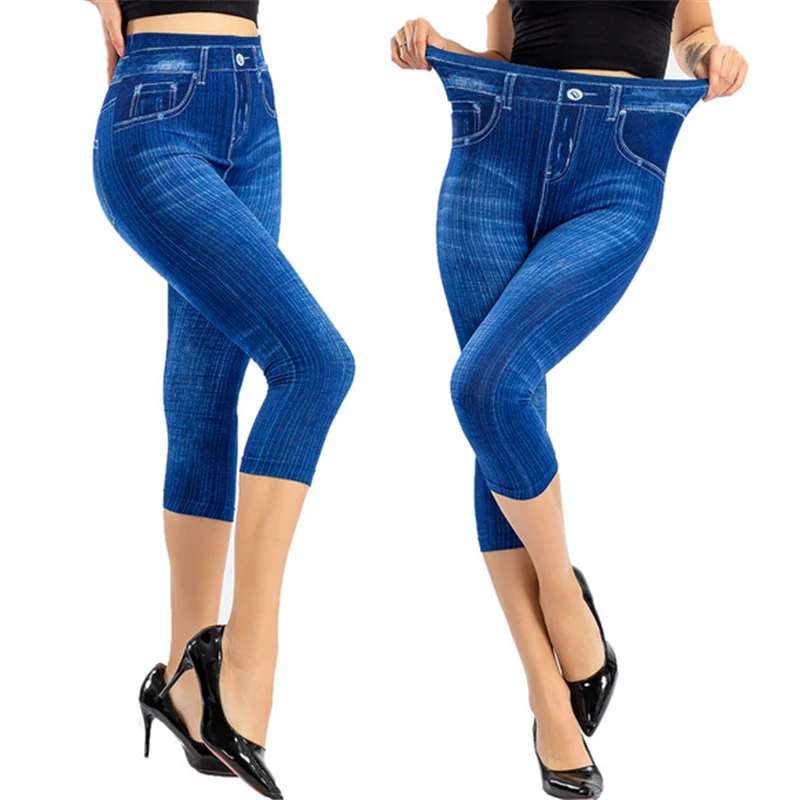 Women Denim Print Leggings Fashion Slim Leggings Faux Jeans Leggings Stretch Printed Short /Long Leggins Pants Summer Breeches Women Denim Print Leggings Fashion Slim Leggings Faux Jeans Leggings Stretch Printed Short /Long Leggins Pants Summer Breeches