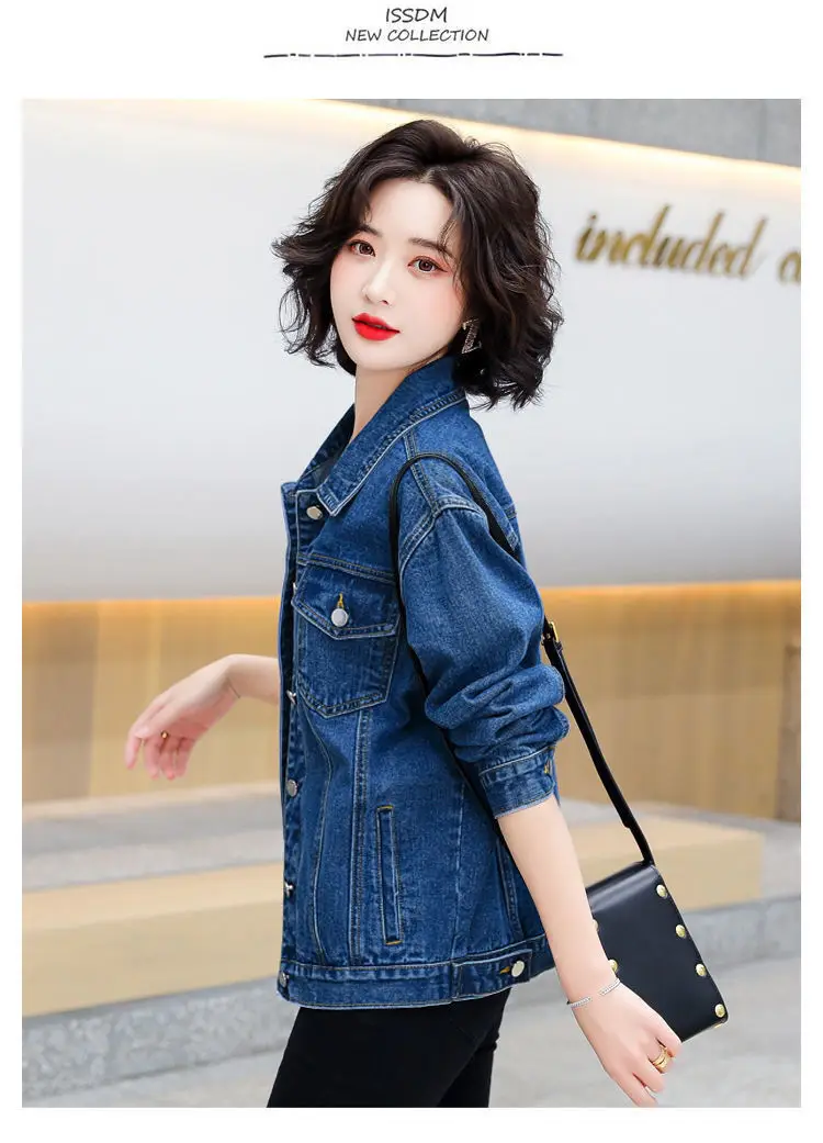 2025 Spring Autumn New Single-breasted Womens Denim Jacket Coat Loose Long Sleeve Tops Casual Jean Coats Female Outerwear 2025 Spring Autumn New Single-breasted Womens Denim Jacket Coat Loose Long Sleeve Tops Casual Jean Coats Female Outerwear