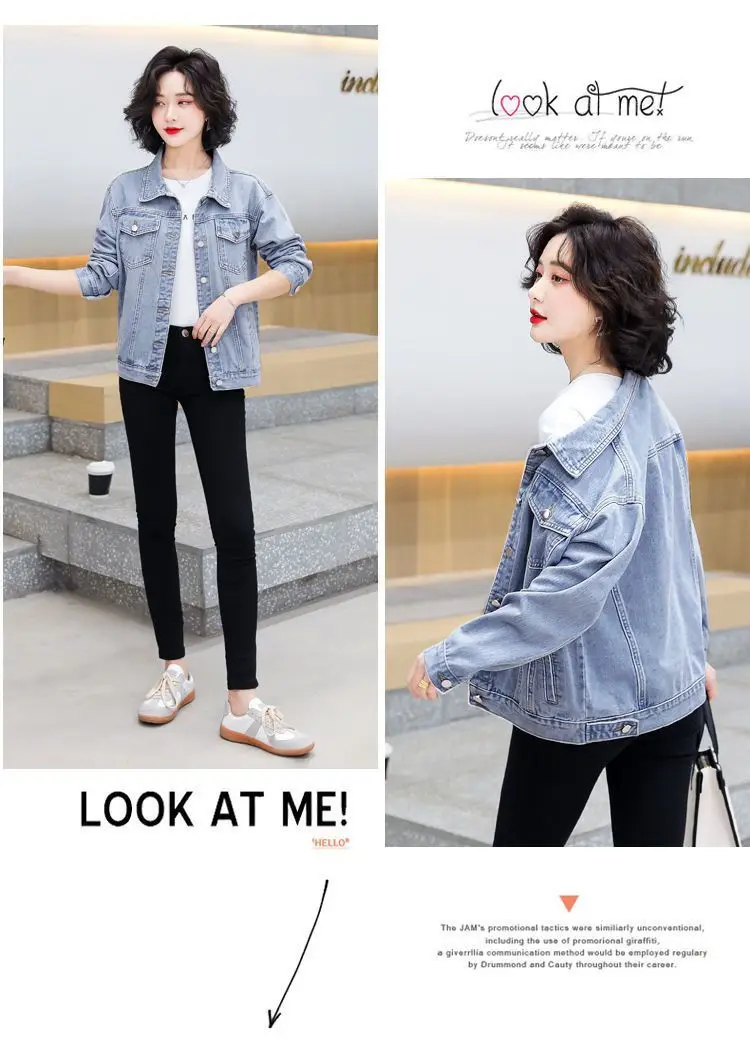 2025 Spring Autumn New Single-breasted Womens Denim Jacket Coat Loose Long Sleeve Tops Casual Jean Coats Female Outerwear 2025 Spring Autumn New Single-breasted Womens Denim Jacket Coat Loose Long Sleeve Tops Casual Jean Coats Female Outerwear