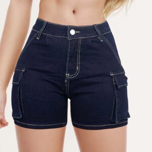 Women'S Denim Shorts Summer Lady Clothing High Waist Denim Shorts Women'S Fringe Frayed Ripped Jeans Hot Shorts With Pockets