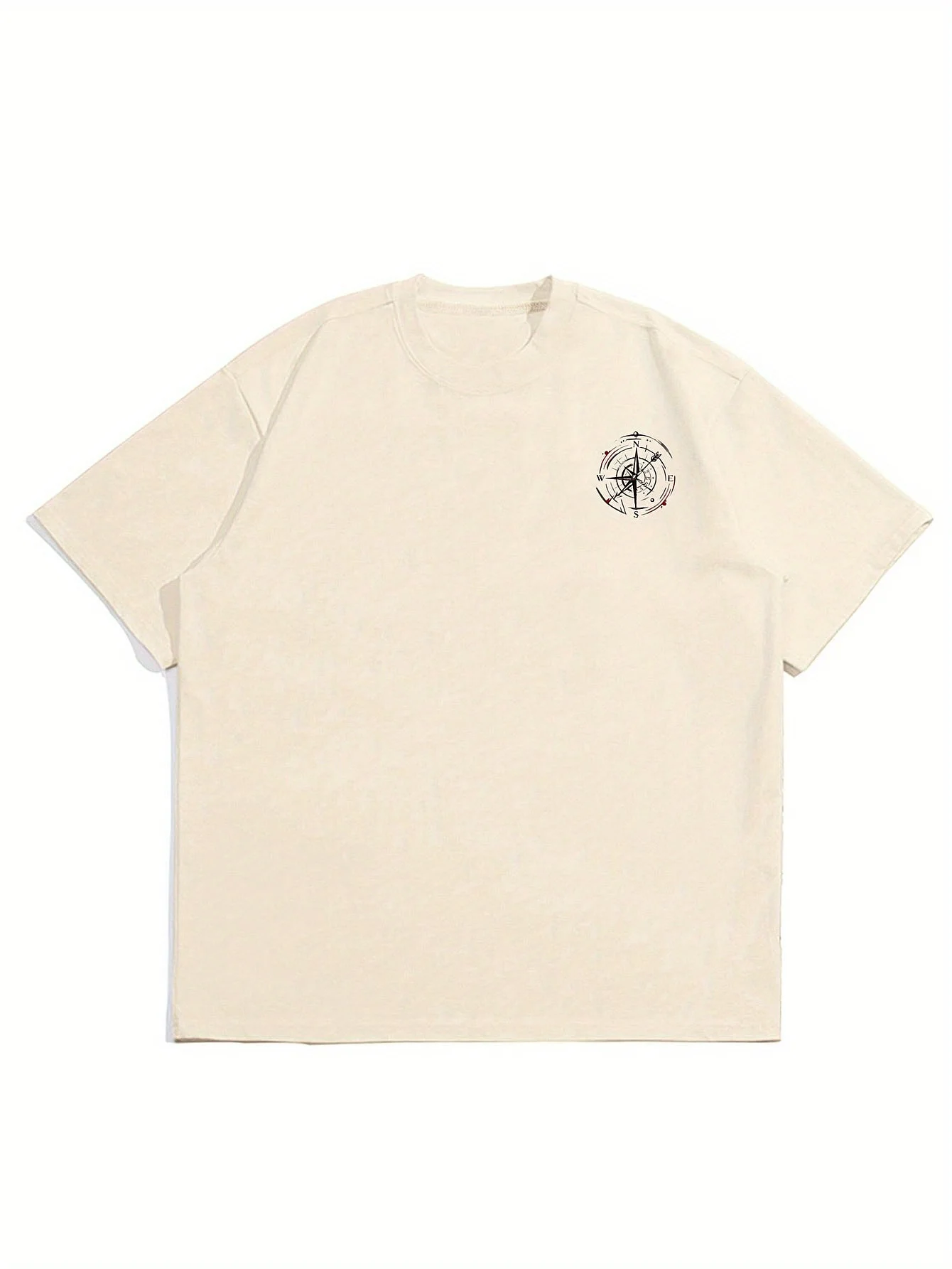 Compass Pattern Printed T-shirt Men Summer Sweat-absorbing Breathable Comfortable Top Outdoor Short Sleeve Trendy Men's Clothing Compass Pattern Printed T-shirt Men Summer Sweat-absorbing Breathable Comfortable Top Outdoor Short Sleeve Trendy Men's Clothing