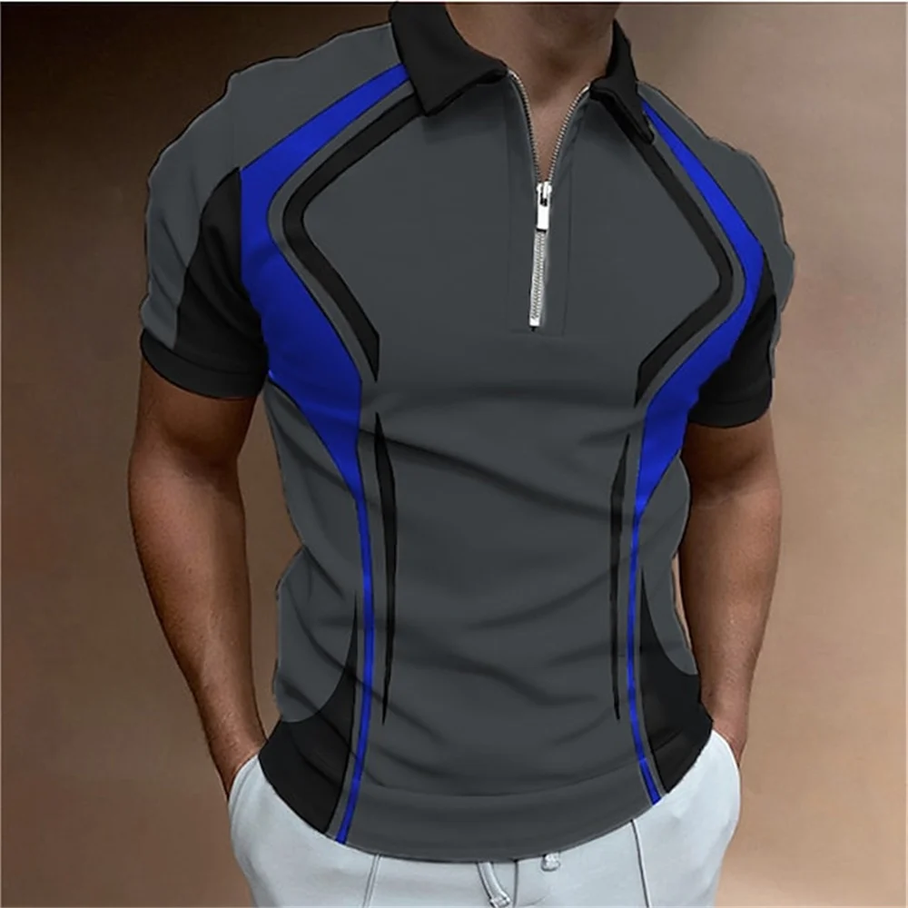 Men Polo Shirt Stripes Short Sleeve T-shirt Male Breathable Tops Business Turn Down Collar Streetwear Luxury Brand High Quality Men Polo Shirt Stripes Short Sleeve T-shirt Male Breathable Tops Business Turn Down Collar Streetwear Luxury Brand High Quality