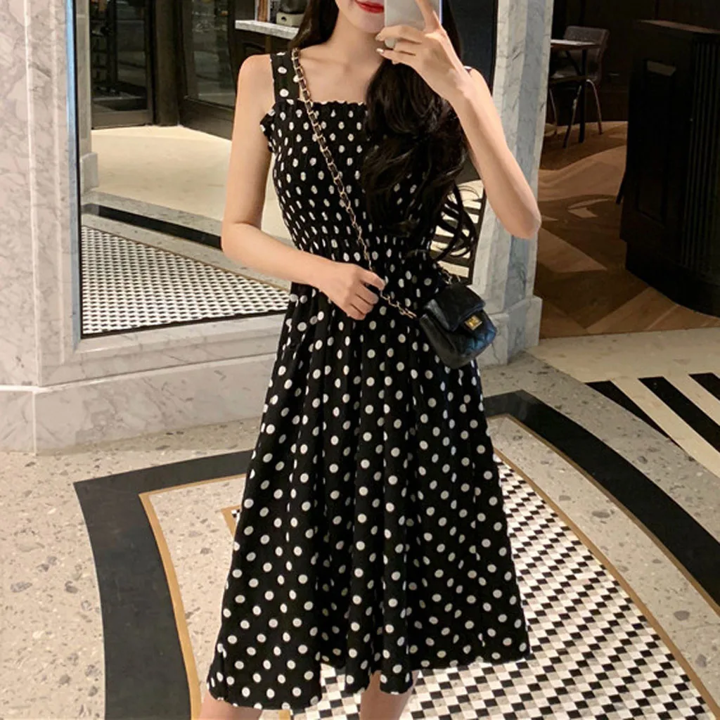 Sexy Off Shoulder Polka Dots Midi Dress Women 2024 Summer Casual High Waist Elegant Office Laides Dresses For Women Sexy Off Shoulder Polka Dots Midi Dress Women 2024 Summer Casual High Waist Elegant Office Laides Dresses For Women