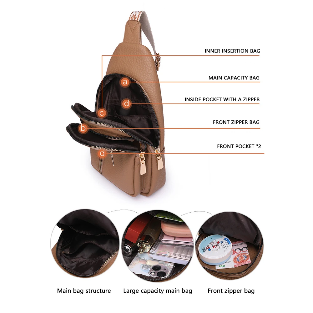 Fashion Casual Chest Bag High Quality Shoulder Bags Women Crossbody Bags Pu Leather Waterproof Messenger Bag For Travel Cycling Fashion Casual Chest Bag High Quality Shoulder Bags Women Crossbody Bags Pu Leather Waterproof Messenger Bag For Travel Cycling
