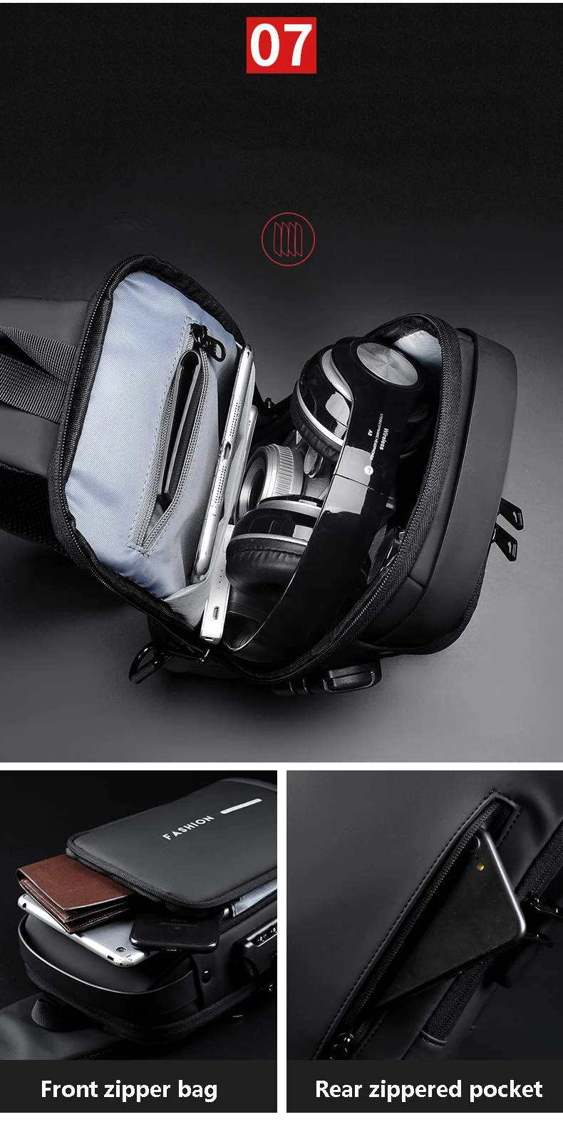 Men's Multifunction Anti-theft USB Shoulder Bag Man Crossbody Cross Body Travel Sling Chest Bags Pack Messenger Pack for Male Men's Multifunction Anti-theft USB Shoulder Bag Man Crossbody Cross Body Travel Sling Chest Bags Pack Messenger Pack for Male
