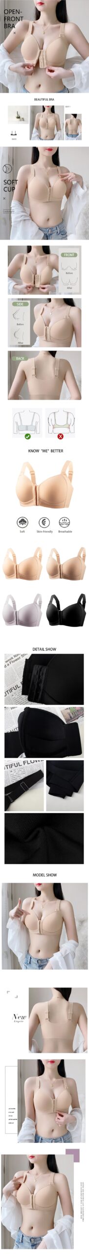 FallSweet Women's Front Closure Bra Plus Size Wireless Bralette Thin Cup Comfortable Underwear Mom Lingerie Seamless Brassiere FallSweet Women's Front Closure Bra Plus Size Wireless Bralette Thin Cup Comfortable Underwear Mom Lingerie Seamless Brassiere