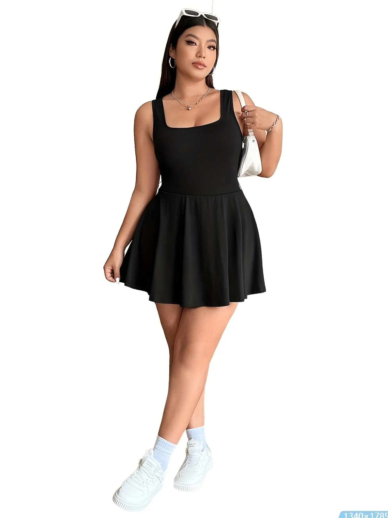 Popular hot products for spring, summer and autumn, home leisure and commuting elegant solid color large-size women's dress