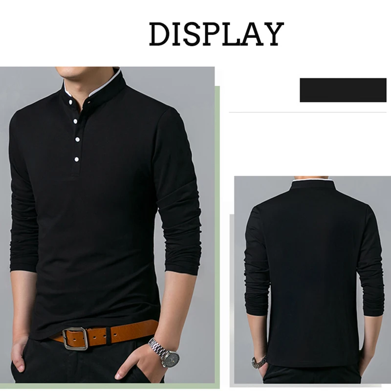 Men's Business Casual Long Sleeve Polo T-shirt Summer Comfortable Breathable Top for Formal Occasions Men's Business Casual Long Sleeve Polo T-shirt Summer Comfortable Breathable Top for Formal Occasions