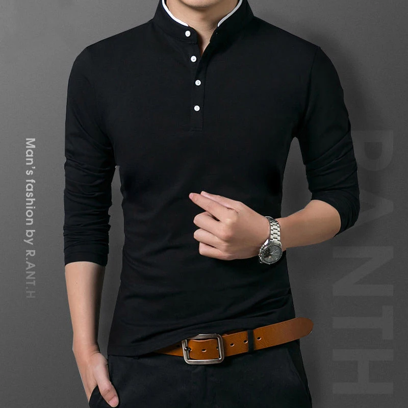 Men's Business Casual Long Sleeve Polo T-shirt Summer Comfortable Breathable Top for Formal Occasions Men's Business Casual Long Sleeve Polo T-shirt Summer Comfortable Breathable Top for Formal Occasions