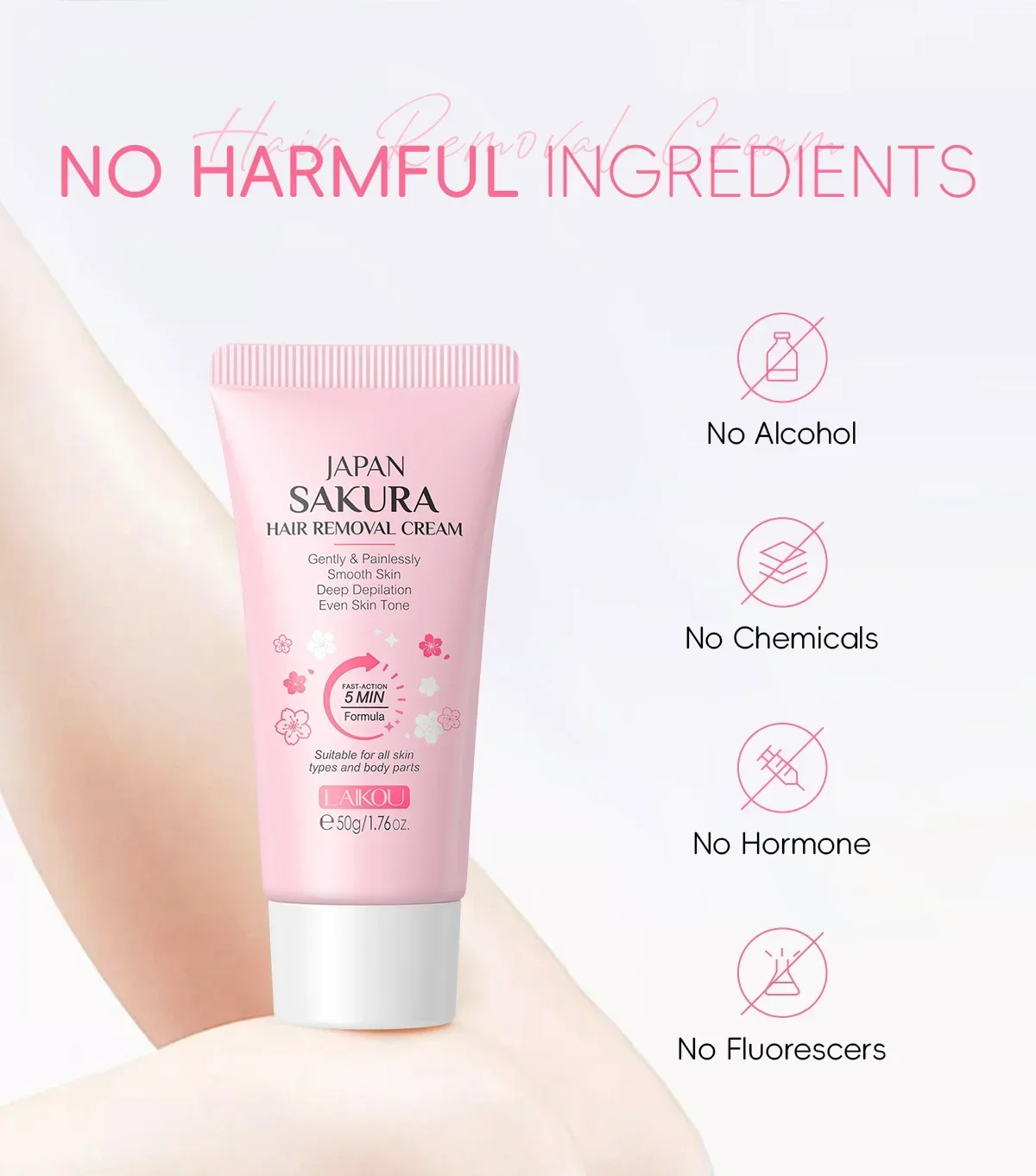 LAIKOU Hair Removal Cream Intimate Areas Epilator Cream Painless Health Hair Remover Growth Inhibitor Men Woman Body Care 50g LAIKOU Hair Removal Cream Intimate Areas Epilator Cream Painless Health Hair Remover Growth Inhibitor Men Woman Body Care 50g