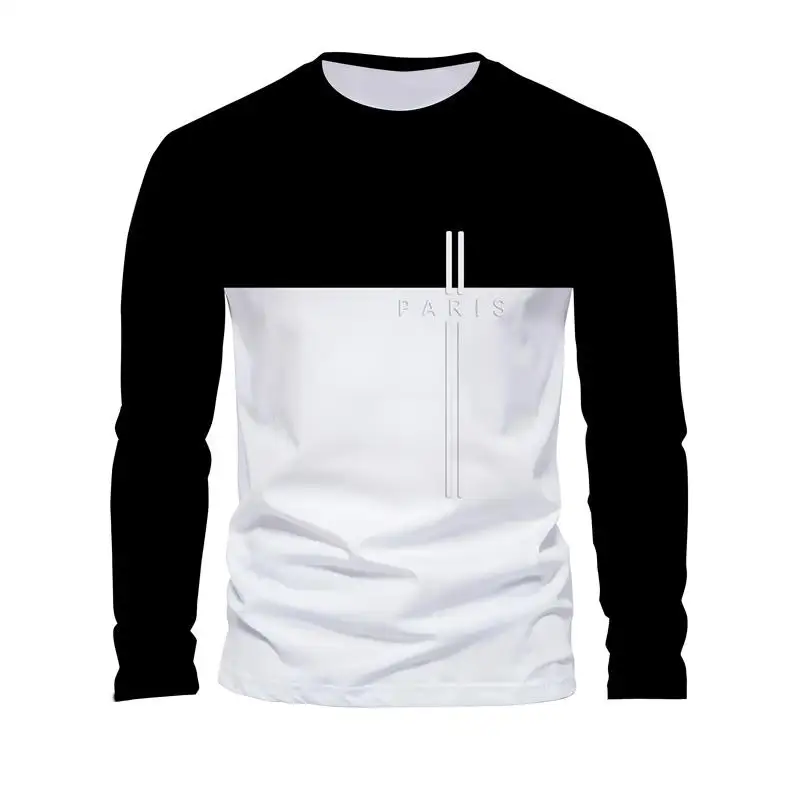 Original men's loose long sleeve printed T-shirt Fashion crewneck casual T-shirt comfortable men's Spring and Autumn