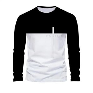 Original men's loose long sleeve printed T-shirt Fashion crewneck casual T-shirt comfortable men's Spring and Autumn