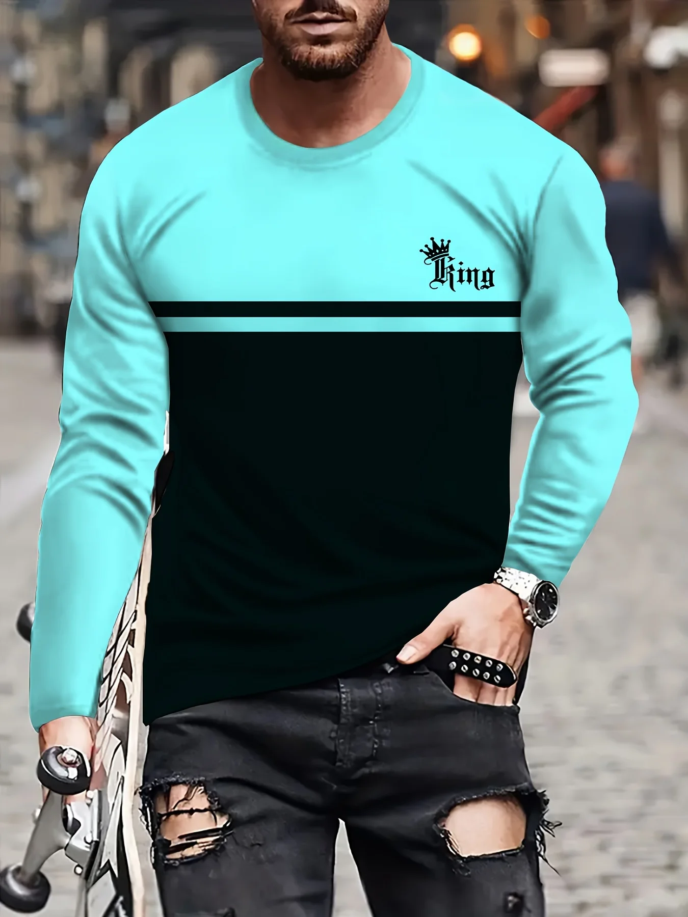 Vintage Men's Long Sleeve T-Shirt Patchwork Tees Tops Plaid T-Shirt For Men 3d Striped Printed Clothing Oversized Streetwear 5xl Vintage Men's Long Sleeve T-Shirt Patchwork Tees Tops Plaid T-Shirt For Men 3d Striped Printed Clothing Oversized Streetwear 5xl