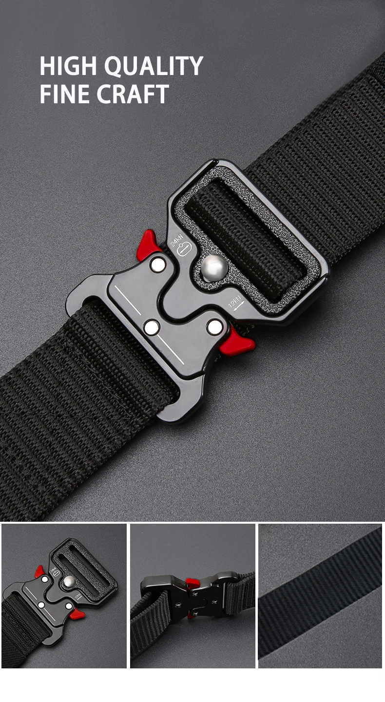 3PCS Versatile Men's Tactical Belts - Durable, Adjustable Design - for Outdoor Hunting & Sports Enthusiasts