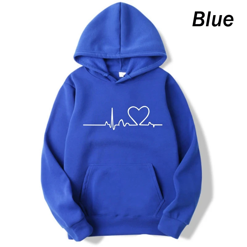 2025 New Women's Casual Hoodie Autumn/winter Heartbeat Print Men's Loose Hoodie Couple Sweatshirt Women's Hoodie Top Streetwear 2025 New Women's Casual Hoodie Autumn/winter Heartbeat Print Men's Loose Hoodie Couple Sweatshirt Women's Hoodie Top Streetwear
