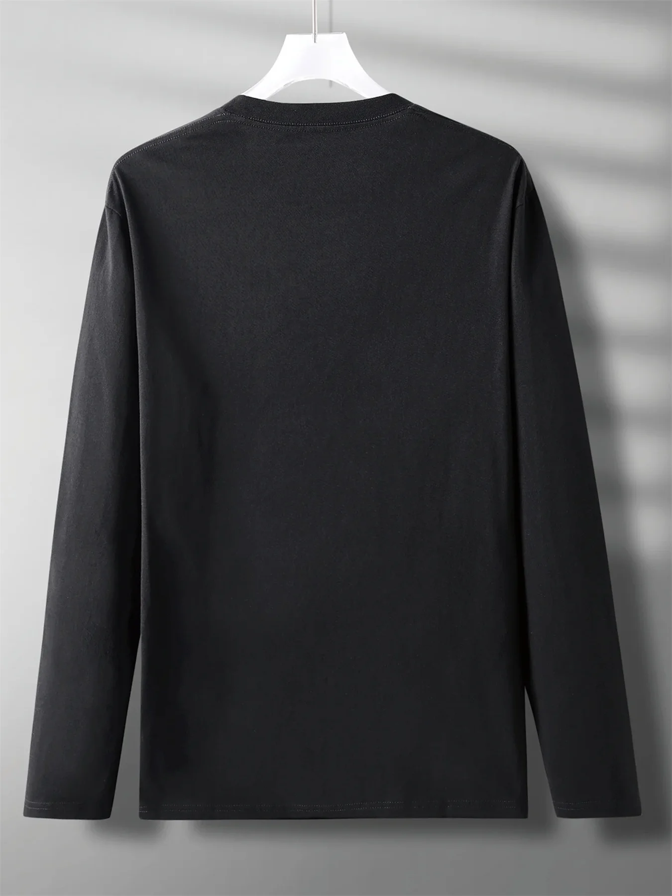 Men's 100% pure cotton comfortable sports casual loose oversized king print breathable round neck long sleeved T-shirt top