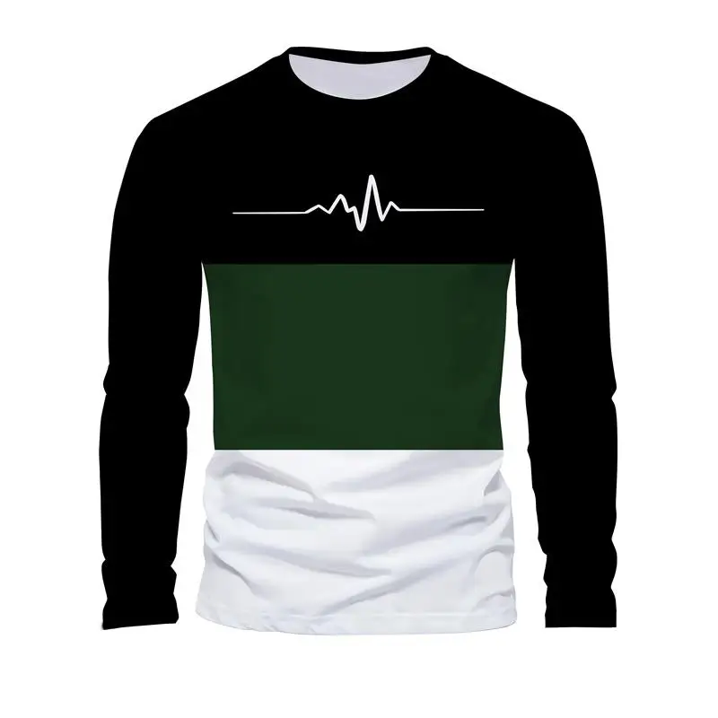 Spring and Autumn original men's casual long-sleeved fashion crewneck loose T-shirt top outdoor comfortable top men's wear