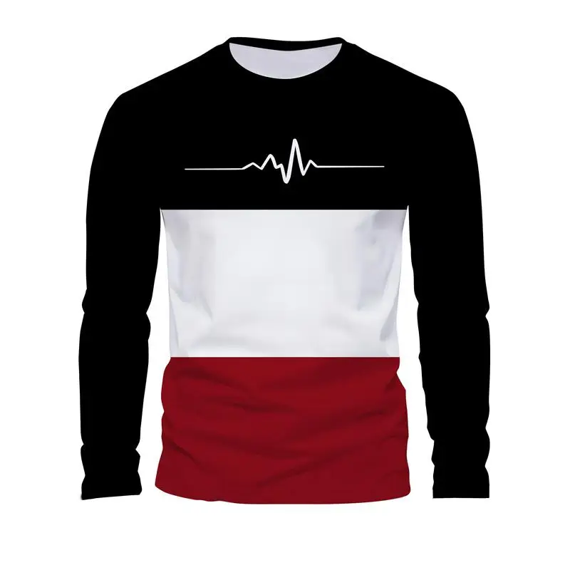 Spring and Autumn original men's casual long-sleeved fashion crewneck loose T-shirt top outdoor comfortable top men's wear