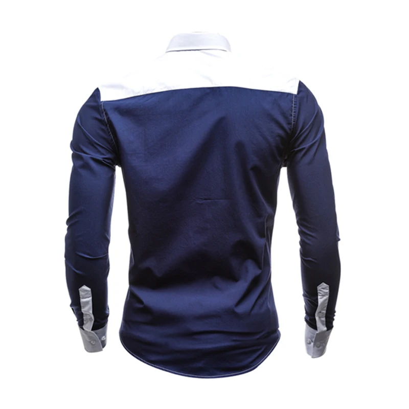 Men Long Sleeve Shirt 2025 Spring Striped Shirts Slim Fit Male Casual Social Patchwork Shirt Turn-down Collar Camisa Masculina Men Long Sleeve Shirt 2025 Spring Striped Shirts Slim Fit Male Casual Social Patchwork Shirt Turn-down Collar Camisa Masculina