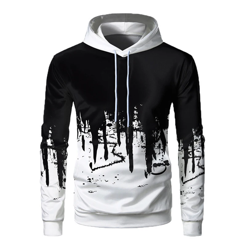 Men's Sweater New Outdoor Sports Digital 3D Printed Hooded Sweater Couple Baseball Suit Loose Male Clothing Fashion Casual Top